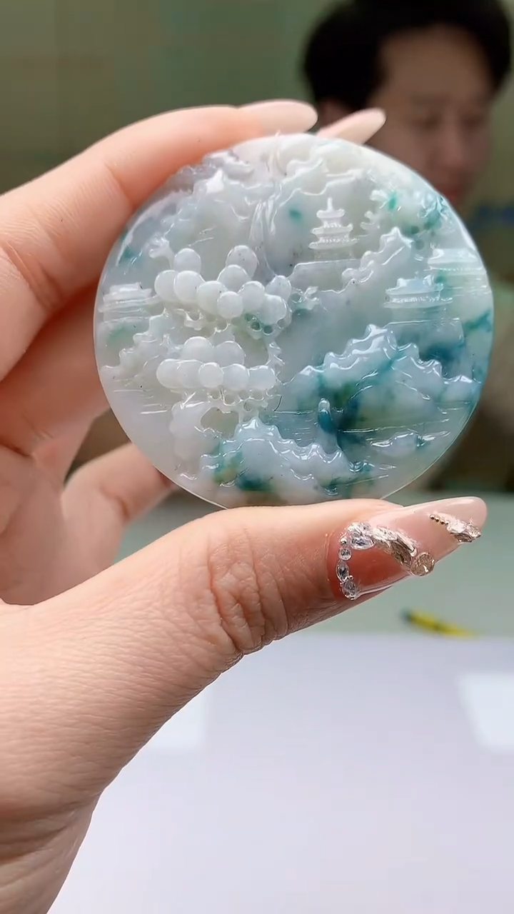 【闪购商品】定制翡翠未镶嵌1502ty-毛货挂件98