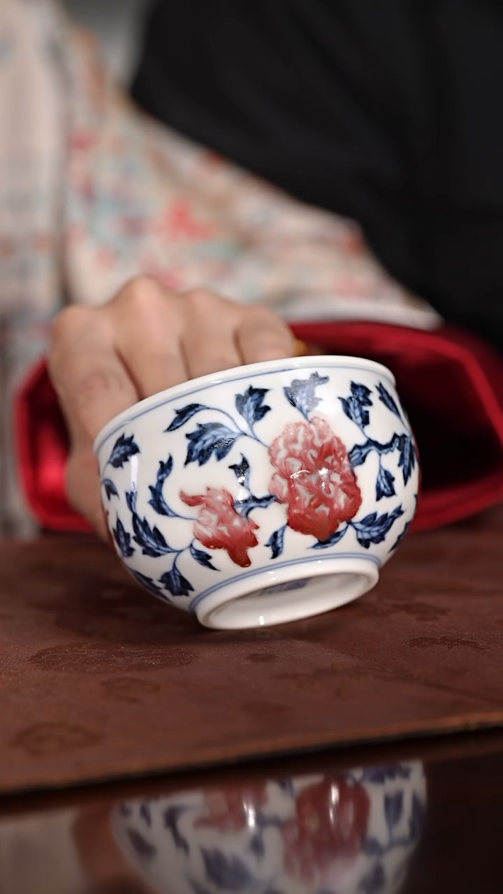【闪购商品】古官慕明缠枝芙蓉花禅定杯