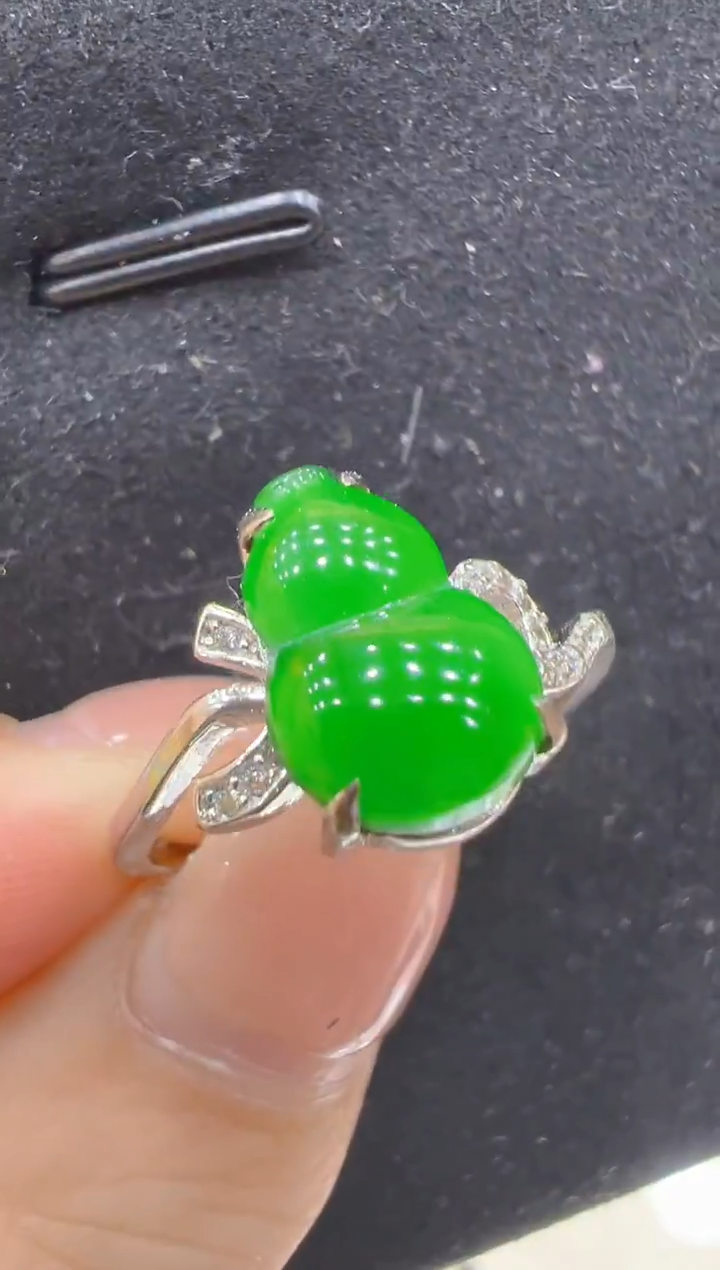 银S925镶嵌戒指翡翠团购多样性发一件