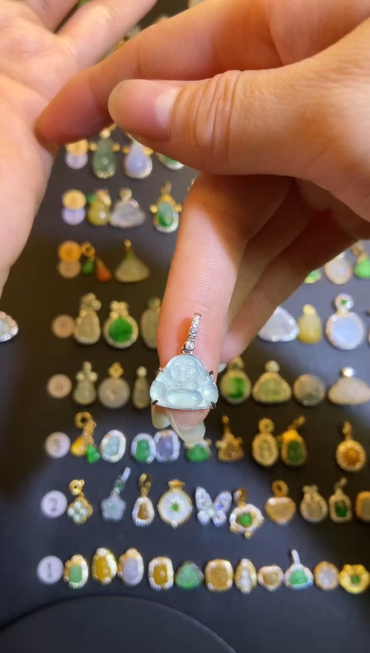 吊坠(不含链)银S925镶嵌翡翠1