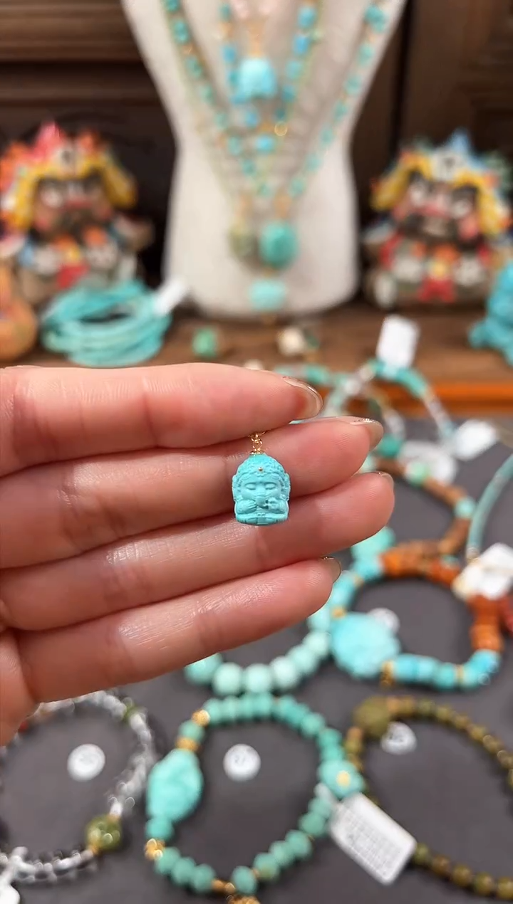 【闪购商品】绿松石提溜18K金镶嵌绿松石提溜