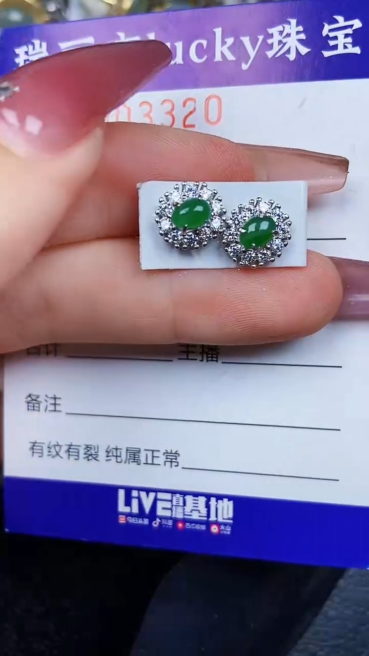 翡翠银S925镶嵌颈饰3320