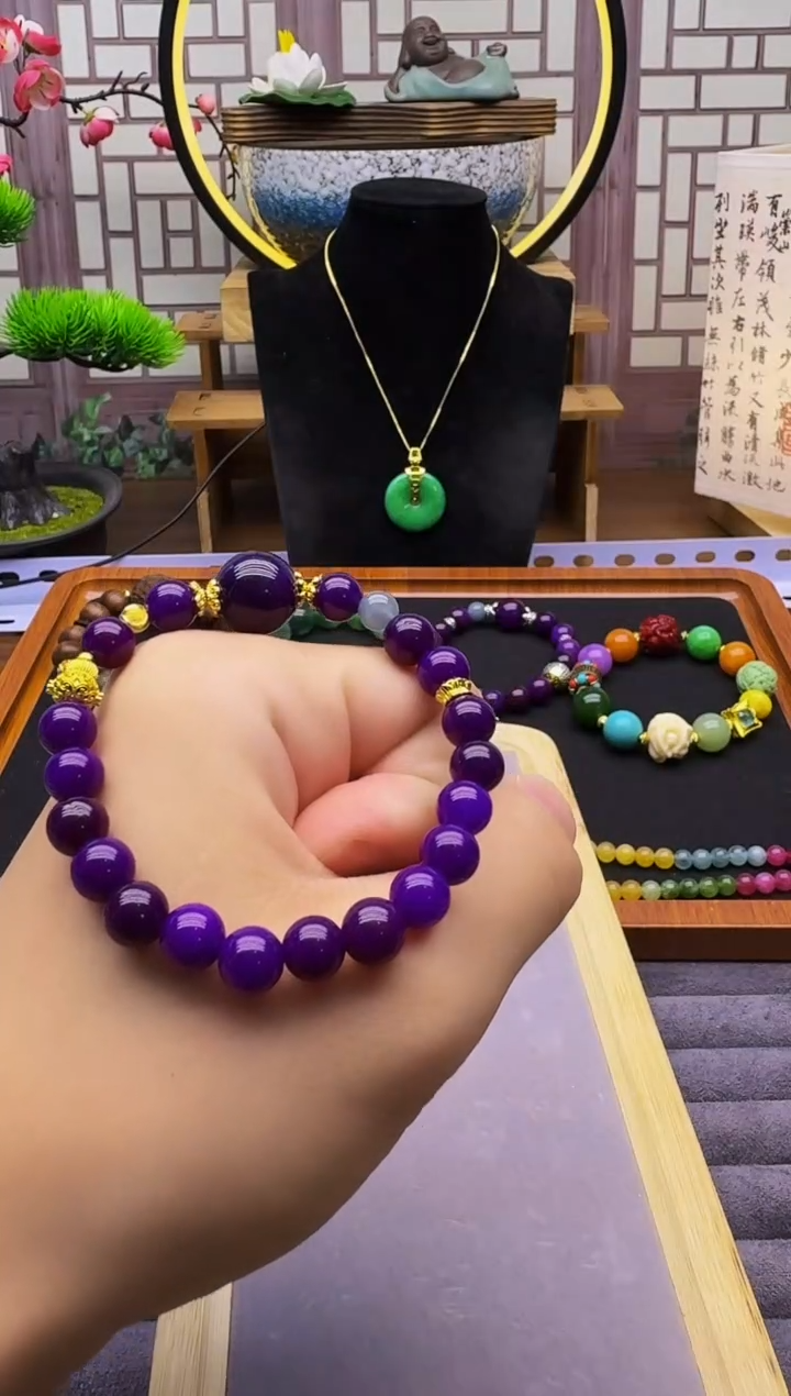 14K金镶嵌苏纪石（舒俱来）手链S203