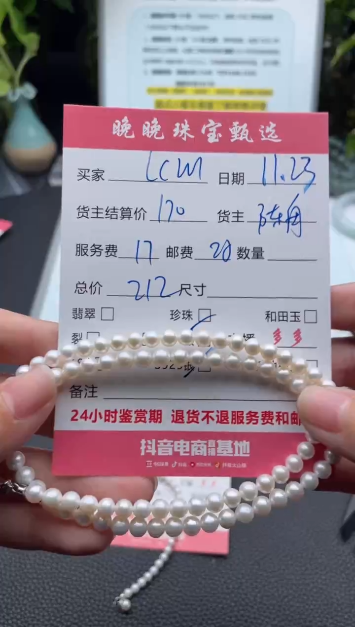 颈饰银S925镶嵌淡水珍珠L***M项链
