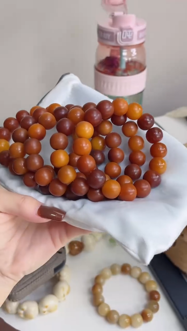 手串菩提根/象牙果a70爱马仕橙 多宝干磨苹果13*14mm手串