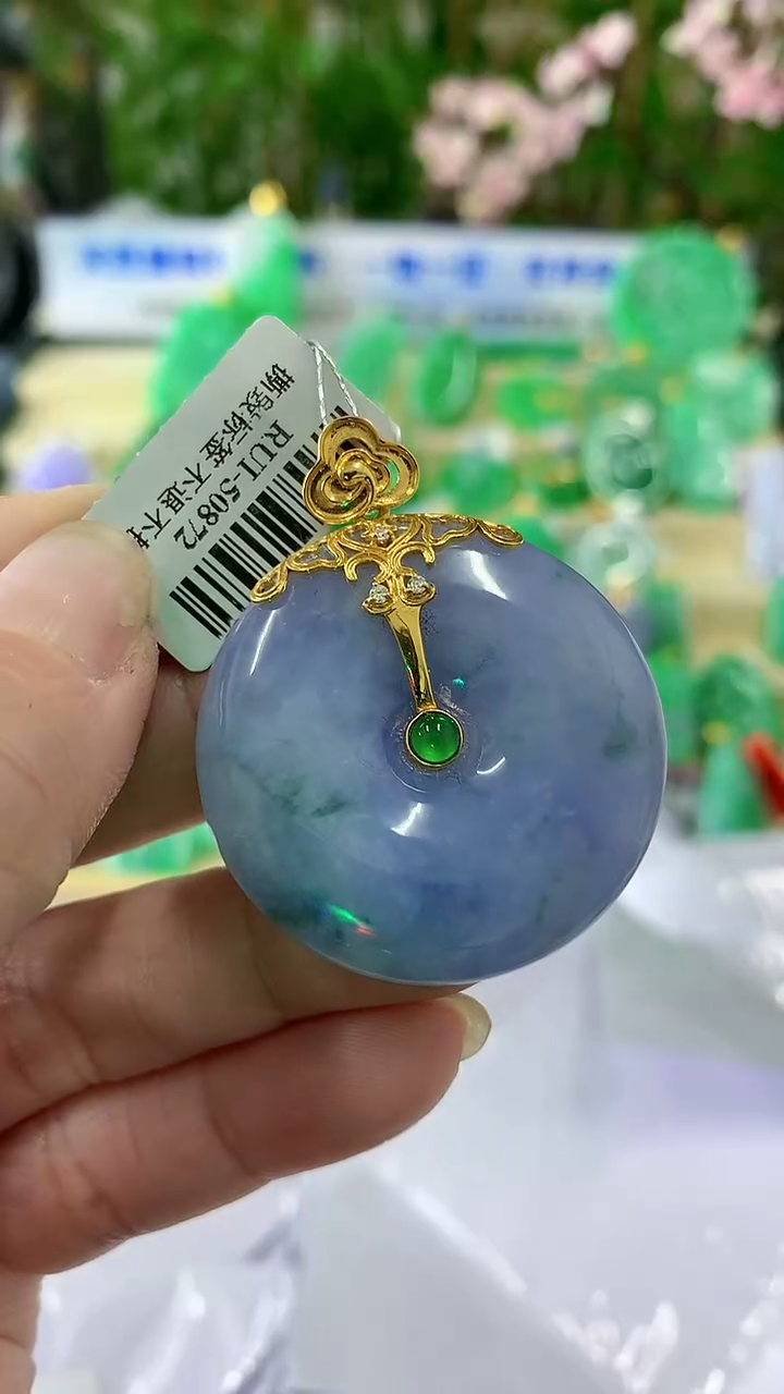 【闪购商品】翡翠颈饰18K金镶嵌挂件