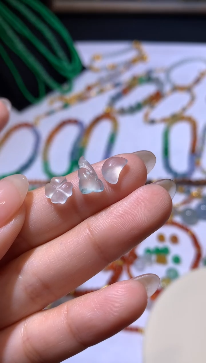 【闪购商品】定制翡翠未镶嵌三个滴流450+45