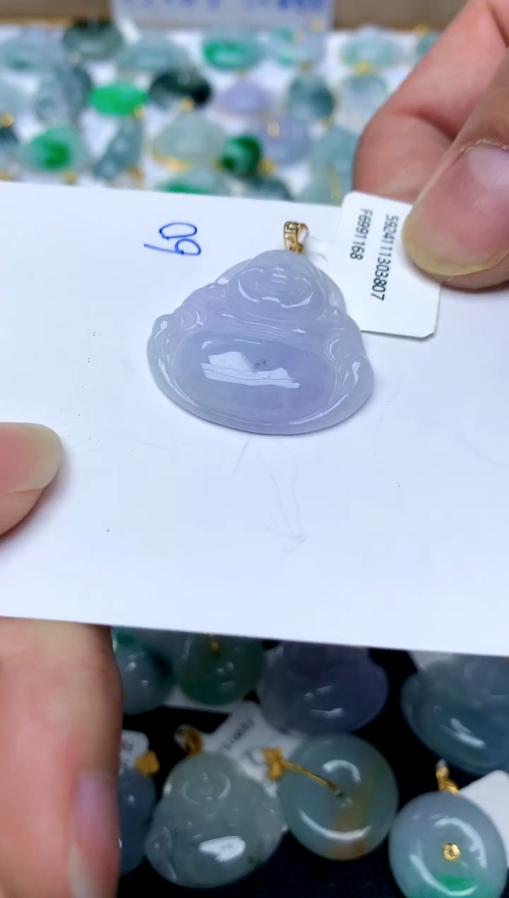 【闪购商品】翡翠颈饰18K金镶嵌60天然A货翡翠