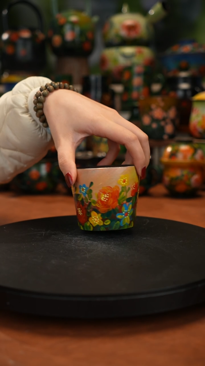 紫砂油画手绘釉下彩