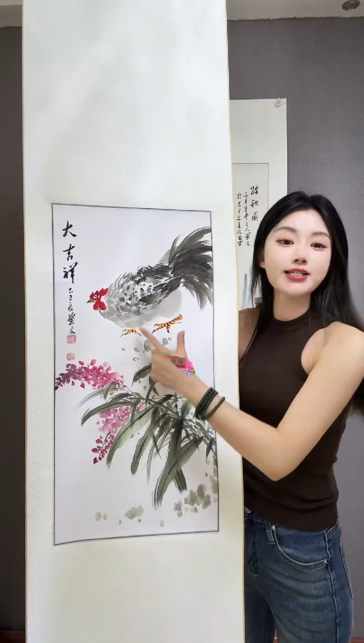 国画开场福利（卷轴装裱）手绘国画