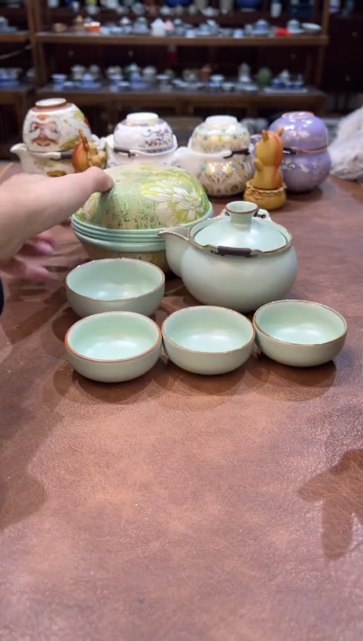 真的很便宜超好看会开片的旅行茶具