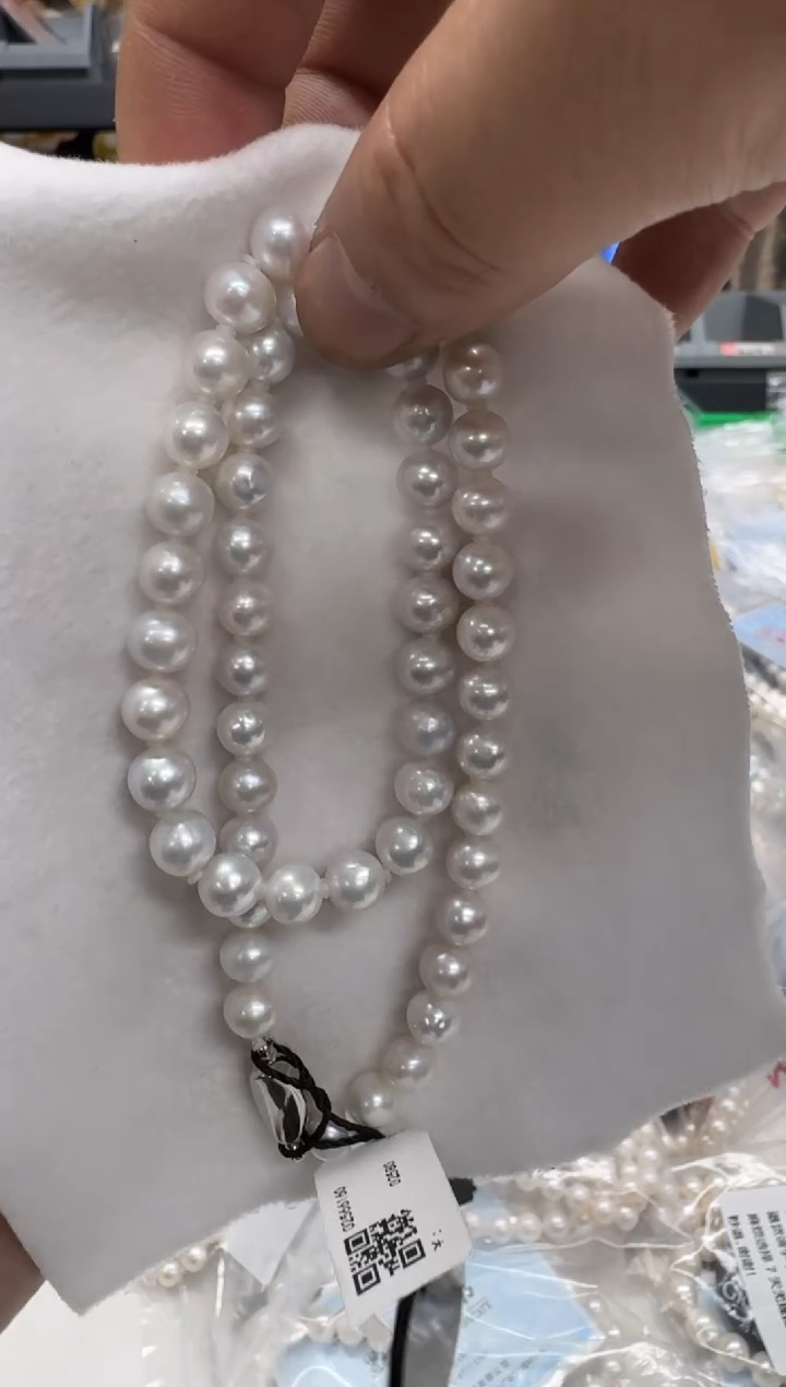 【闪购商品】淡水珍珠项链银S925镶嵌8mm
