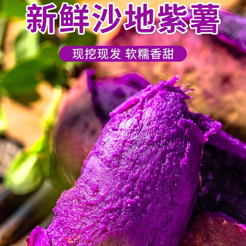 山东紫薯新鲜现挖软糯香甜地瓜紫心蜜薯现挖沙地小番薯山芋农家