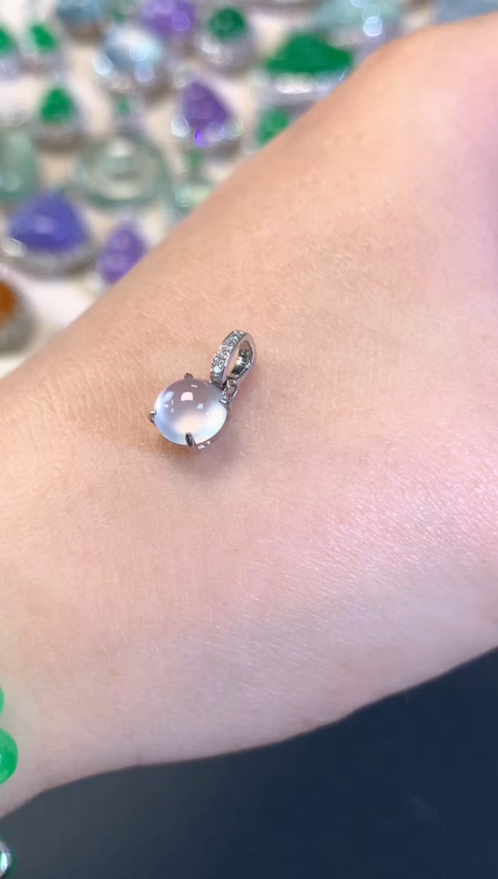 【闪购商品】翡翠吊坠(不含链)18K金镶嵌A214|999
