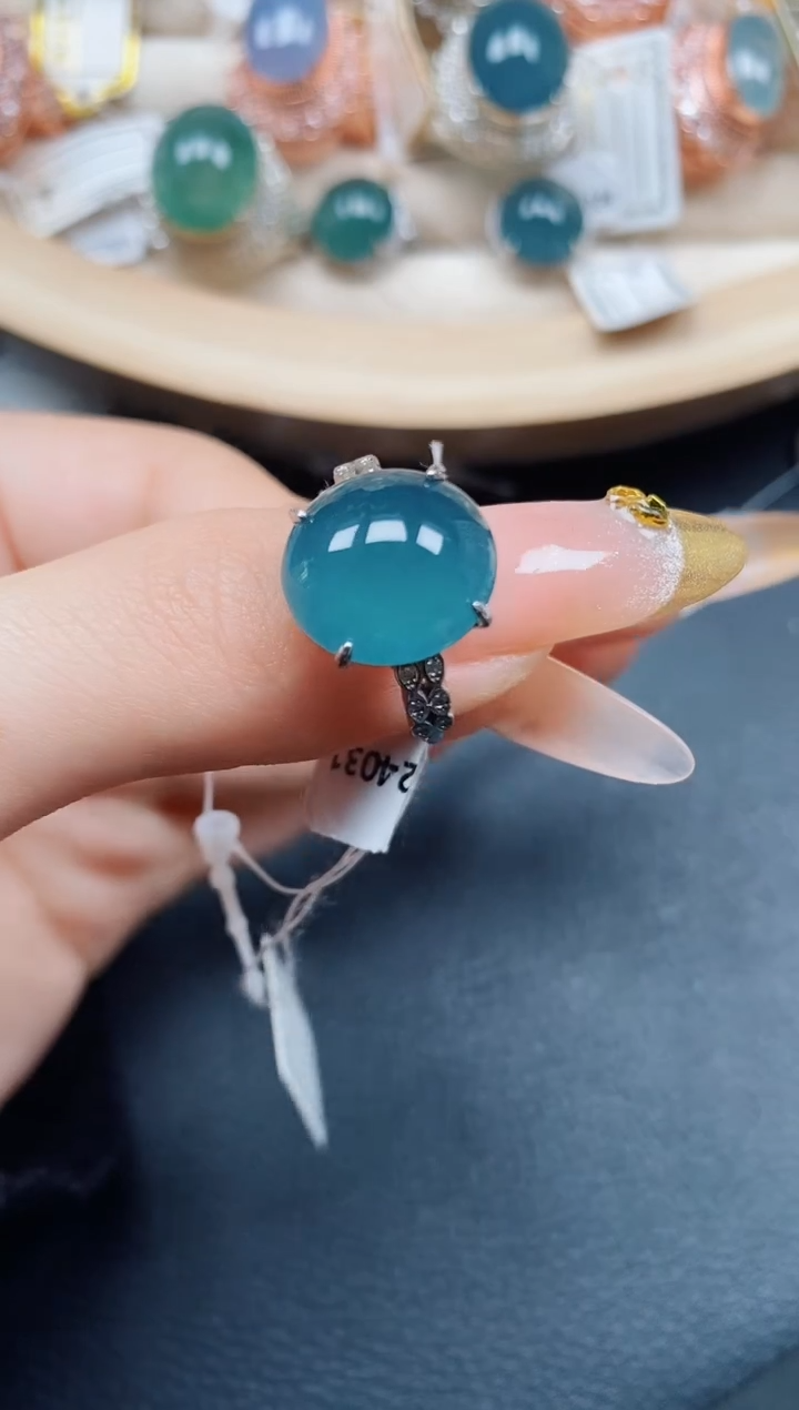 【闪购商品】翡翠戒指银S925镶嵌翡翠