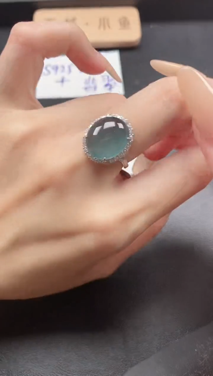 银S925镶嵌戒指翡翠51511