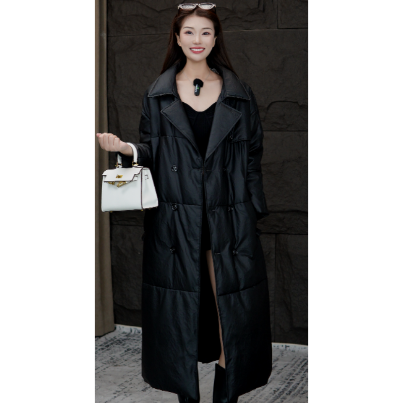 长款绵羊皮鹅绒服时尚潮流休闲百搭女装简约风大气保暖外套21050