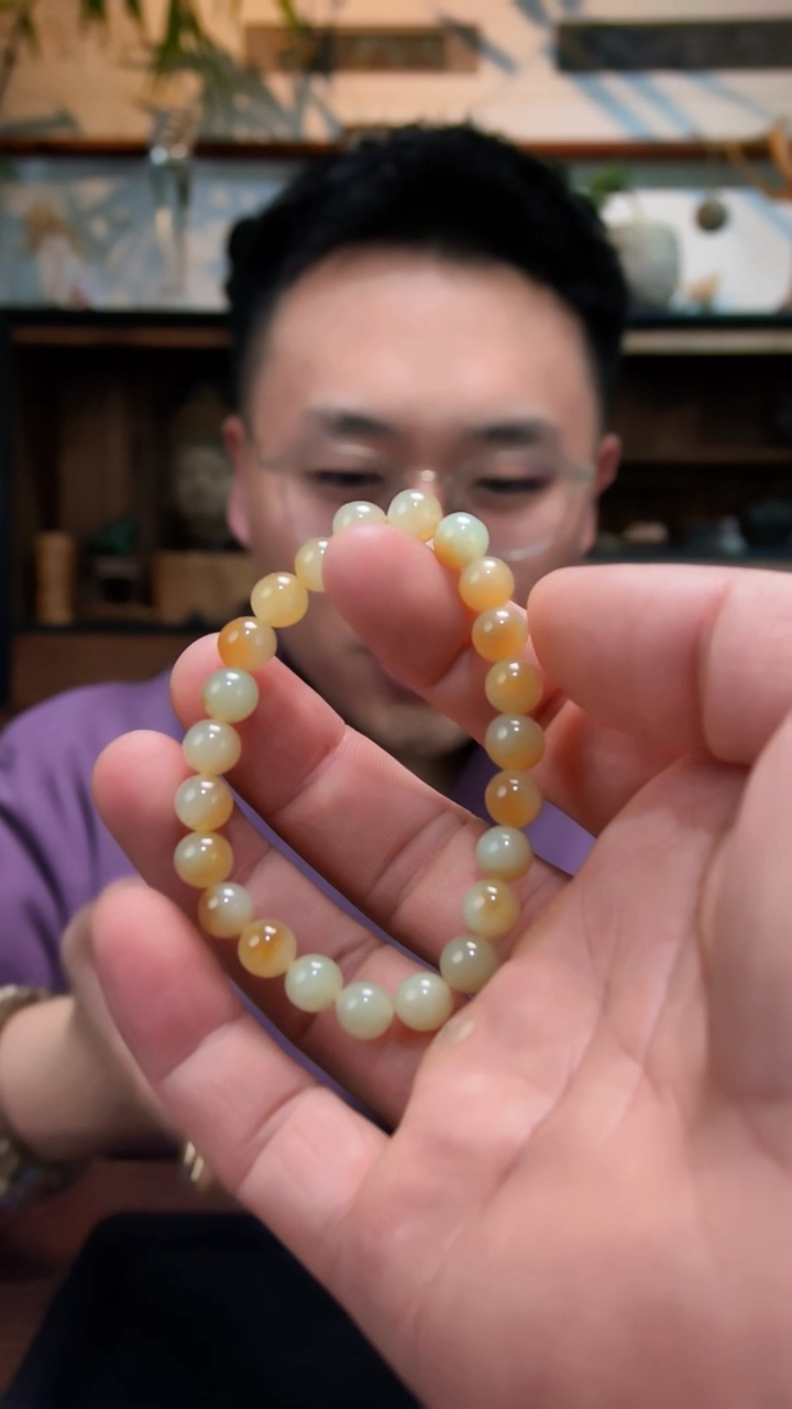 未镶嵌手串和田玉糖料圆珠手串SC8*