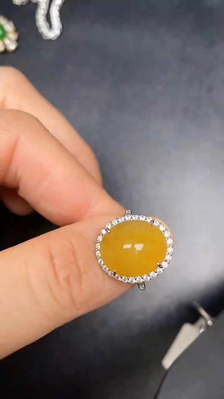 银S925镶嵌戒指翡翠3930