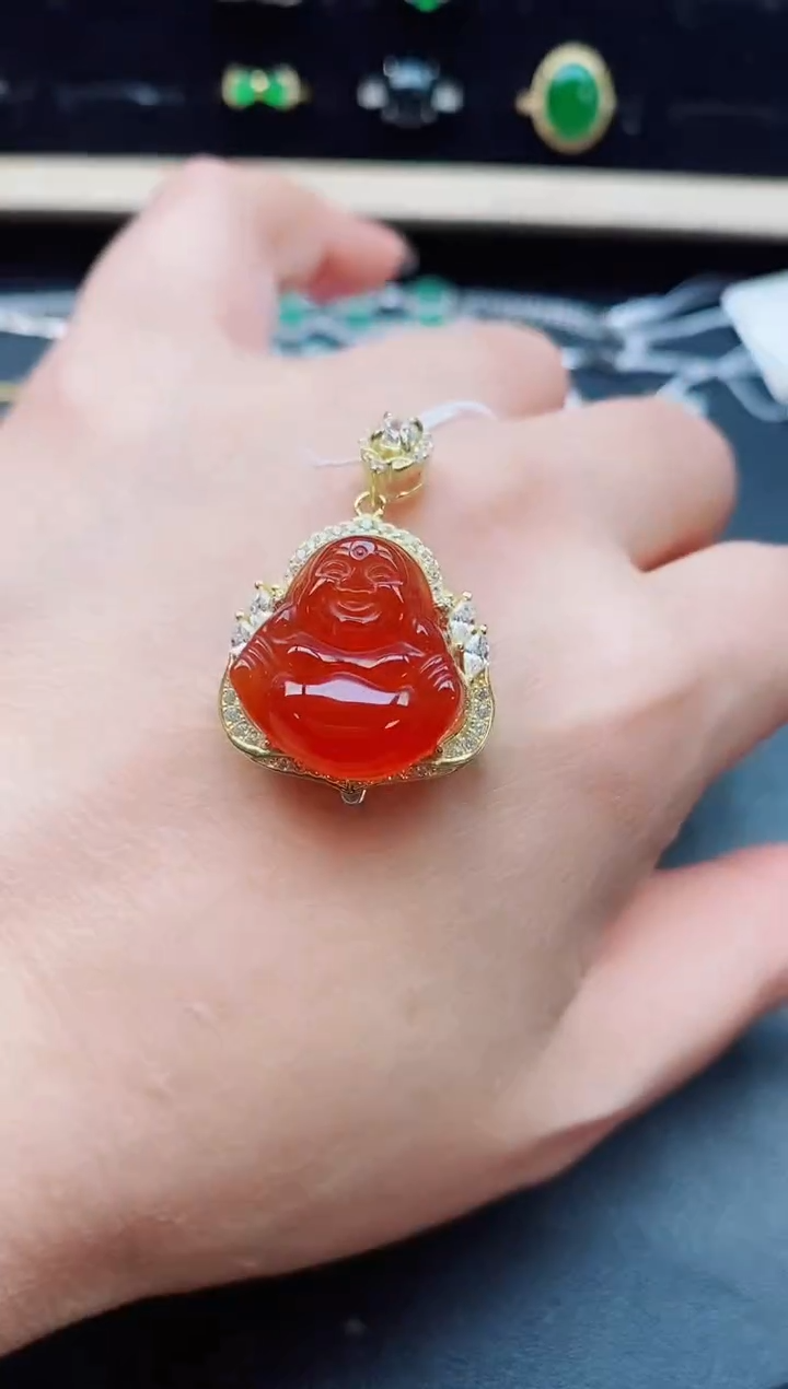 玛瑙/玉髓吊坠(赠链)银S925镶嵌5805