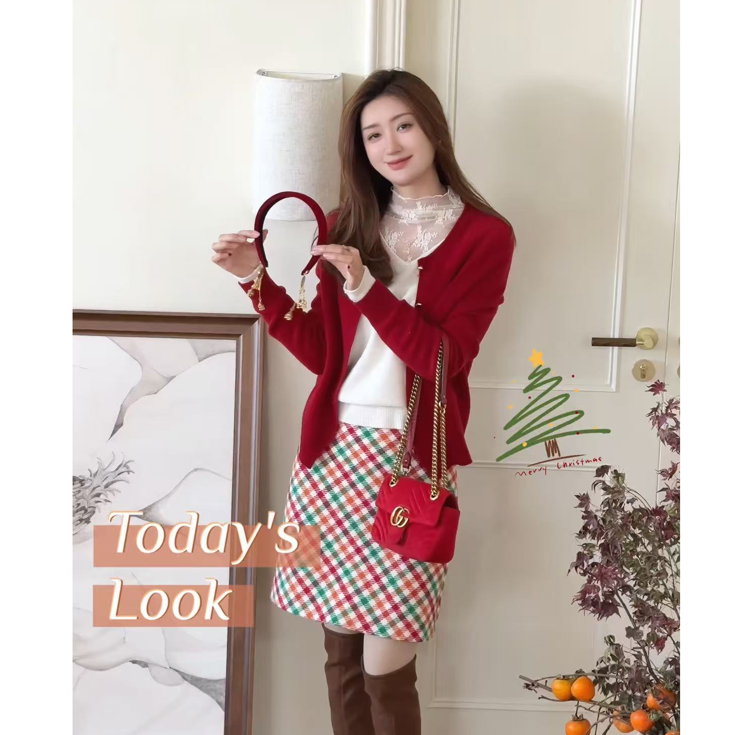 Collection今屿【Lucky半裙】高支绵羊毛设计感格纹半裙JY2504Q17WK