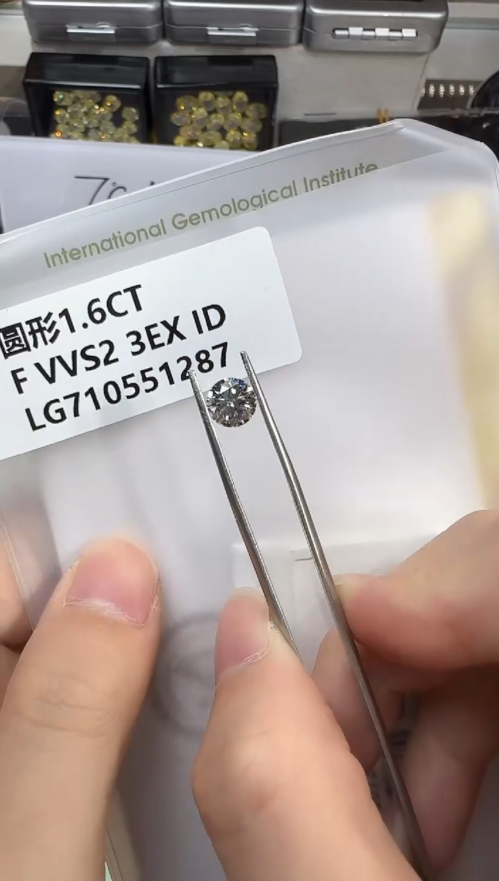 裸石实验室培育钻石@ 1.6ct 先鉴赏，再定制！