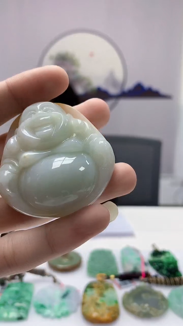 【闪购商品】定制翡翠未镶嵌4852DD-毛货挂件160