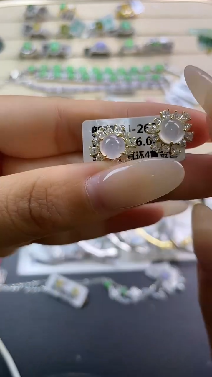 银S925镶嵌戒指翡翠翡翠 蛋面 银S925镶嵌