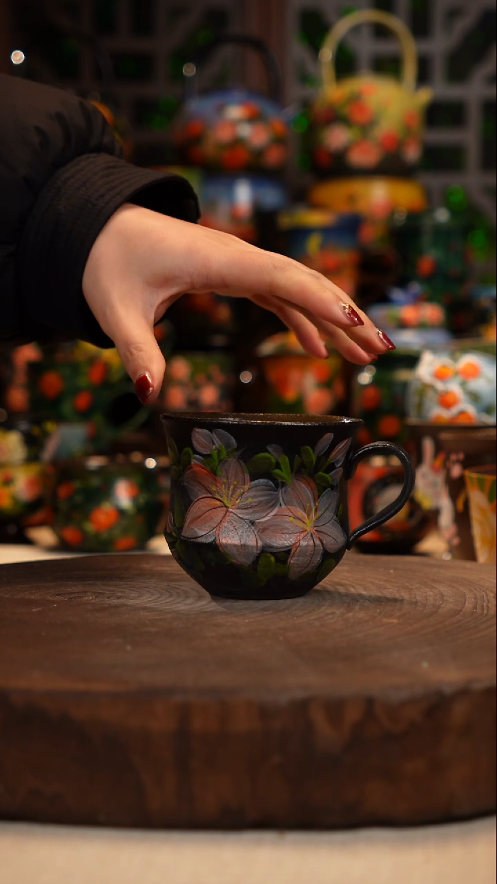 紫砂 油画手绘釉下彩