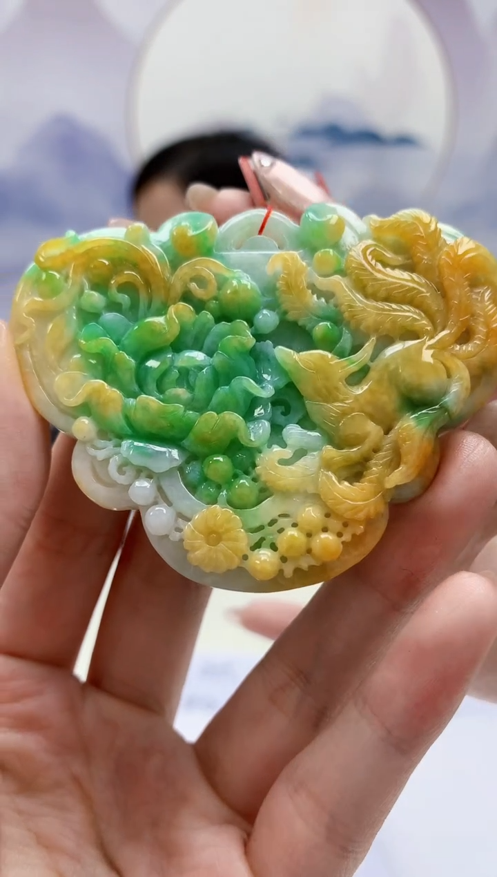 【闪购商品】定制翡翠未镶嵌4852jw-毛货挂件赠珠链72