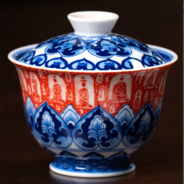 【央广甄瓷】 一如山房 如意佛窟盖碗120ml