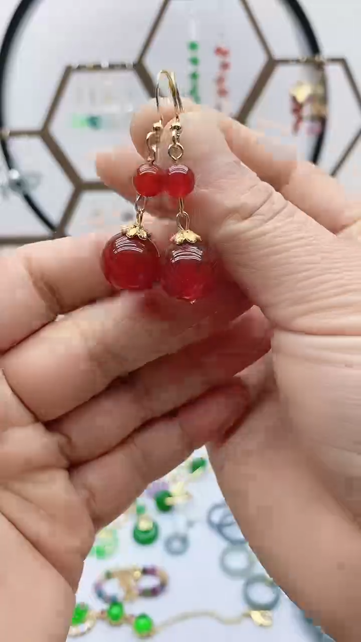 未镶嵌南红玛瑙耳饰10