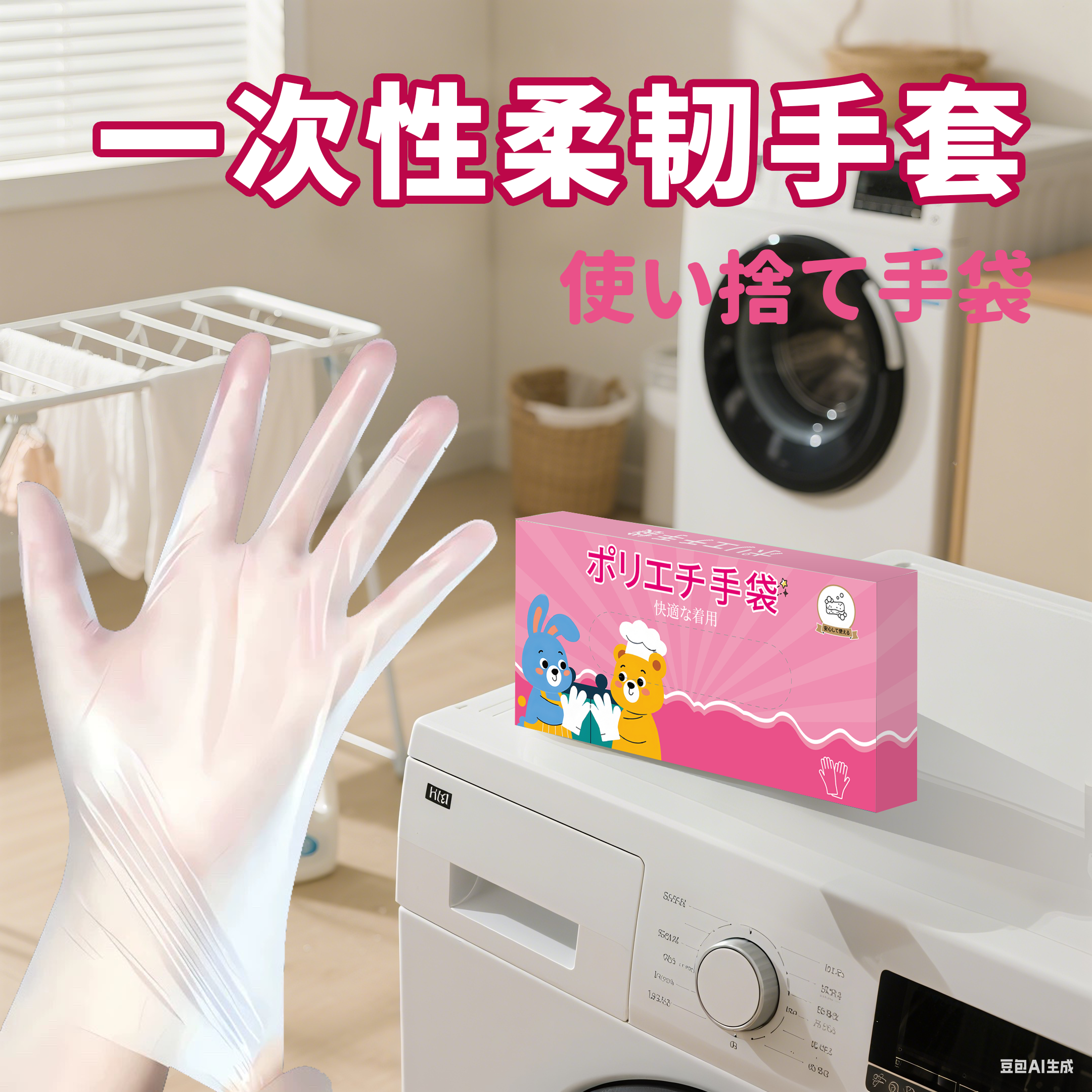 E【一盒】一次性手套食品级防护透明加厚TPE手套