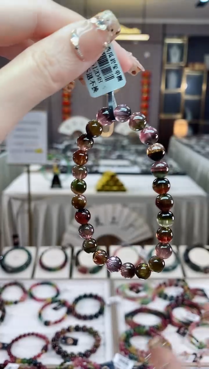 【闪购商品】碧玺西瓜单圈手串7mm+未镶嵌一物一证dan