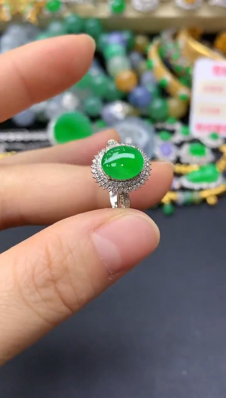 18K金镶嵌戒指翡翠306-中国好珍宝