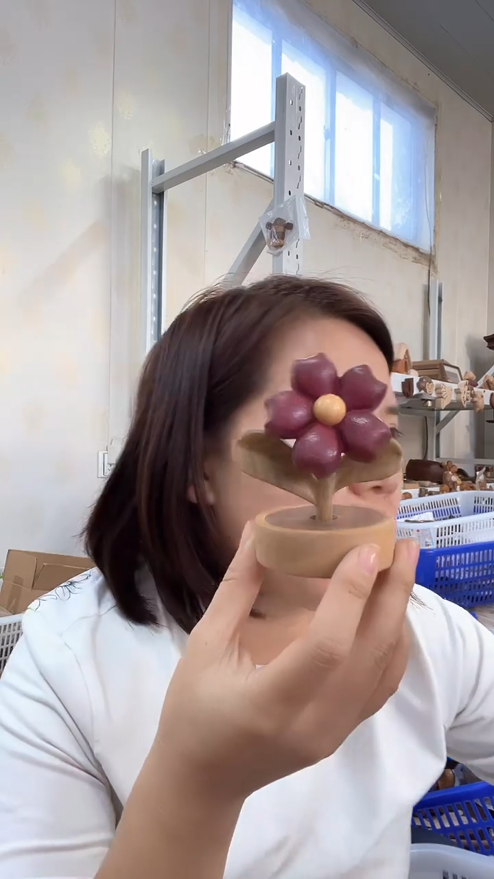 木小换盆 旋转 紫色花