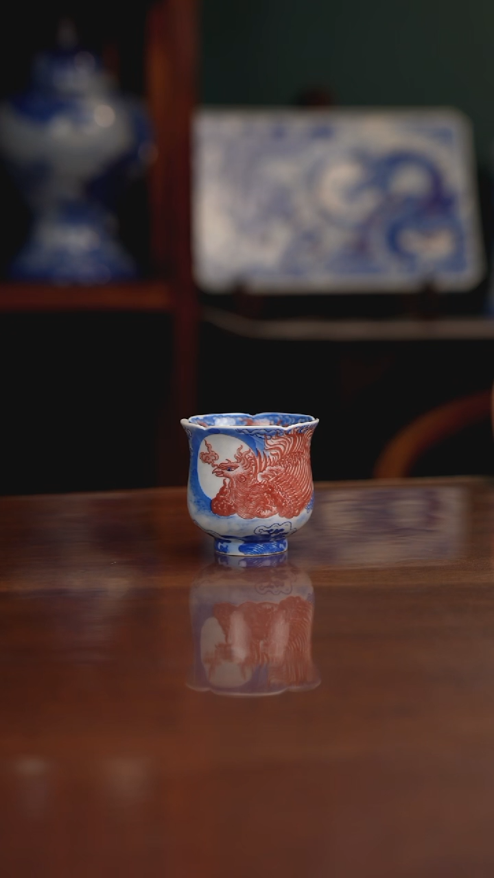 自成堂柴窑 青花釉里红凤