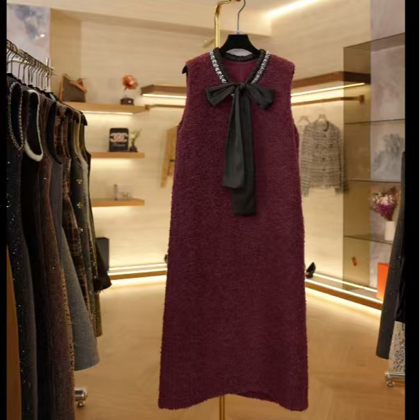 【J】轻奢设计师女装无袖气质显瘦款式中长款名媛秋冬JJ035