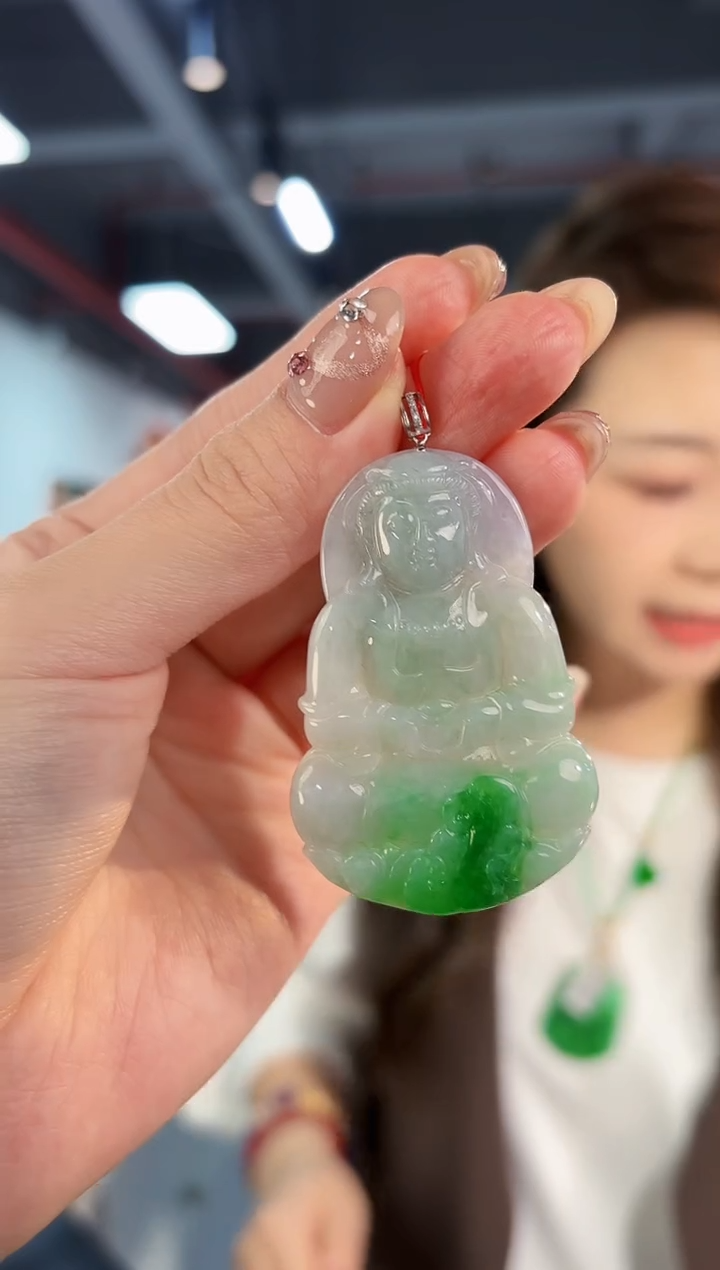 【闪购商品】翡翠颈饰18K金镶嵌缅料A货/支持复检/一件