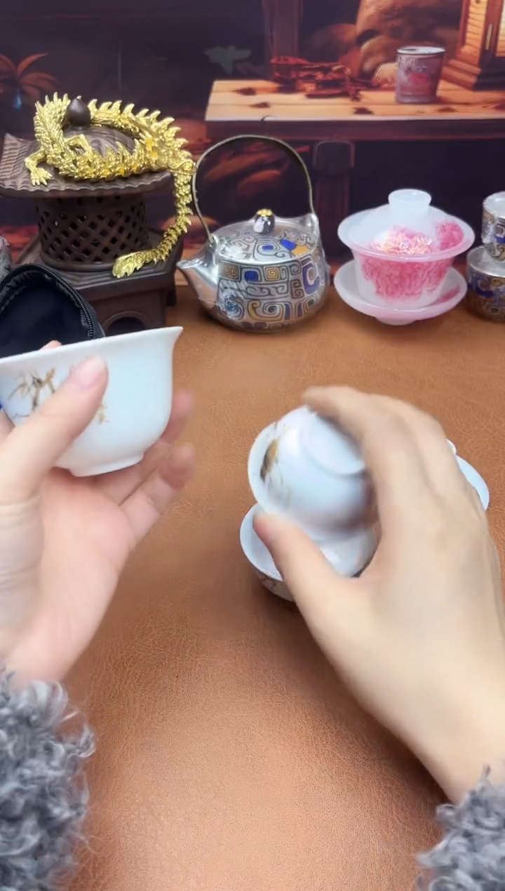 陶瓷茶具摆件旅行套组