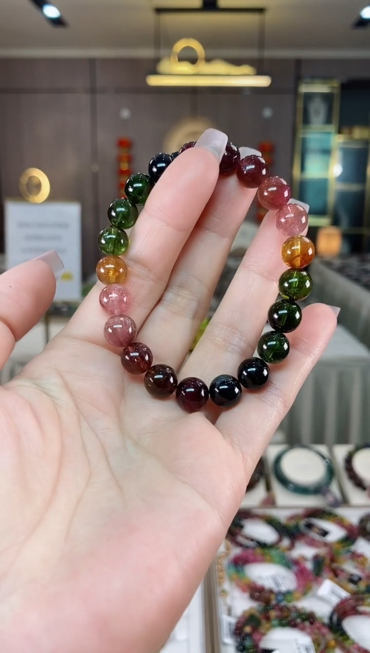【闪购商品】碧玺单圈手串9mm+未镶嵌（多样性发一条）hon 