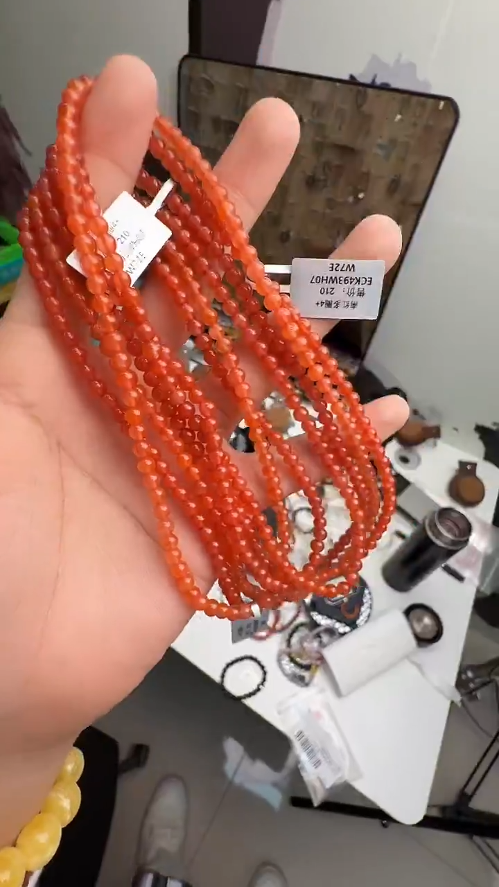 项链未镶嵌南红玛瑙村0252 约4mm 多样性发一件