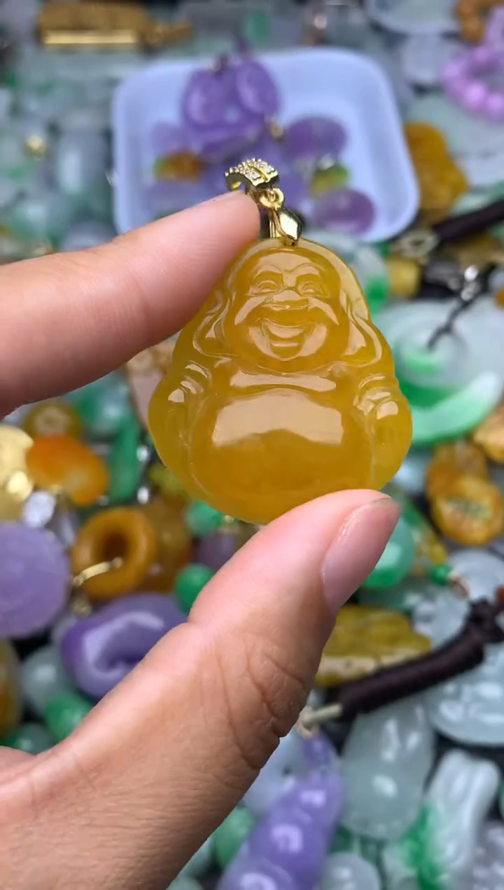 颈饰未镶嵌翡翠天然缅甸翡翠吊坠