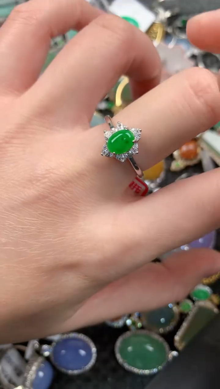 银S925镶嵌戒指翡翠11-11-11   8
