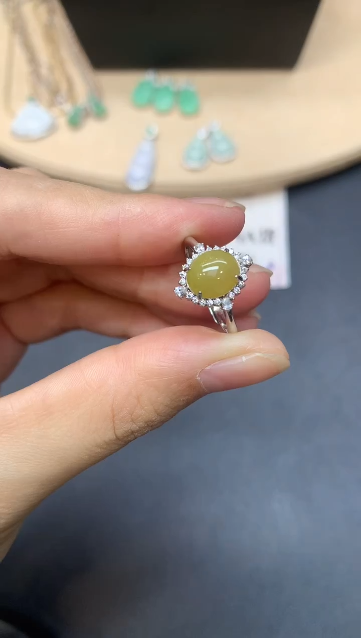 【闪购商品】翡翠戒指银S925镶嵌蛋面【无服务费】