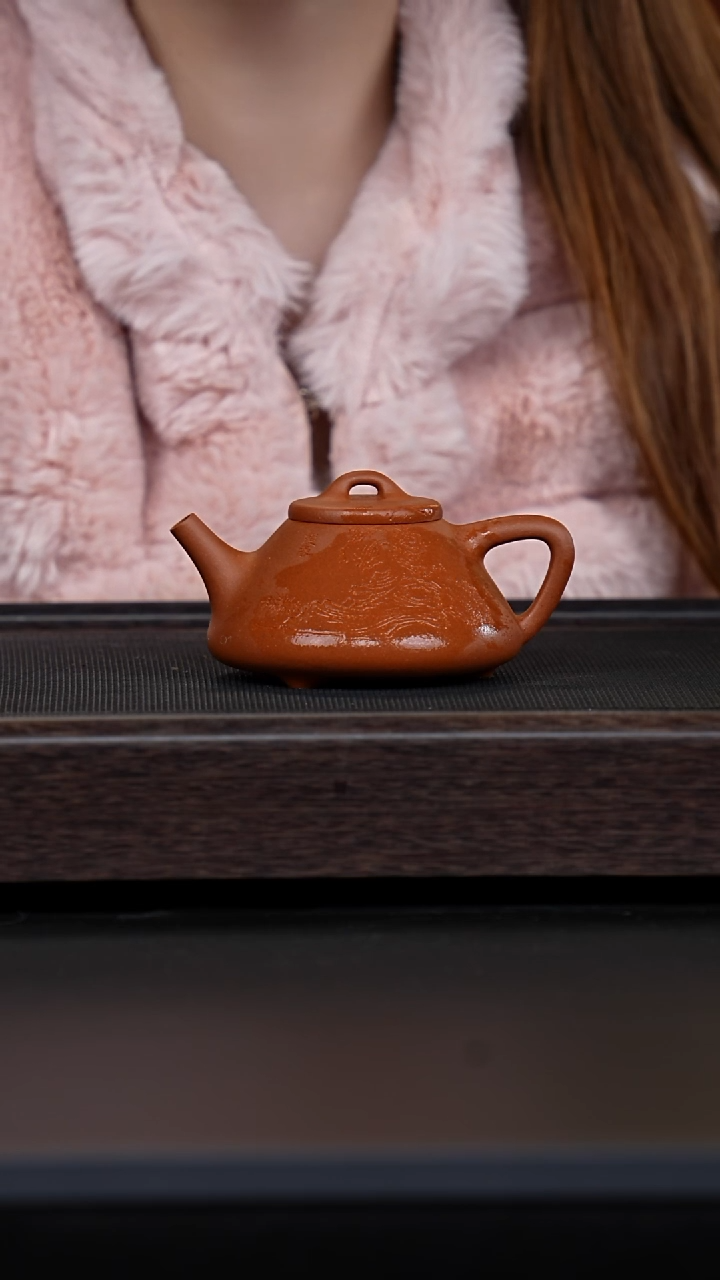 【闪购商品】紫砂茶壶孤品红黄泥子冶石瓢