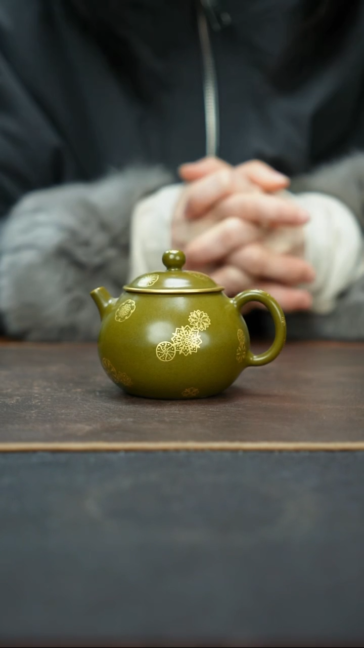 杯景德镇茶叶末皮球花西施壶