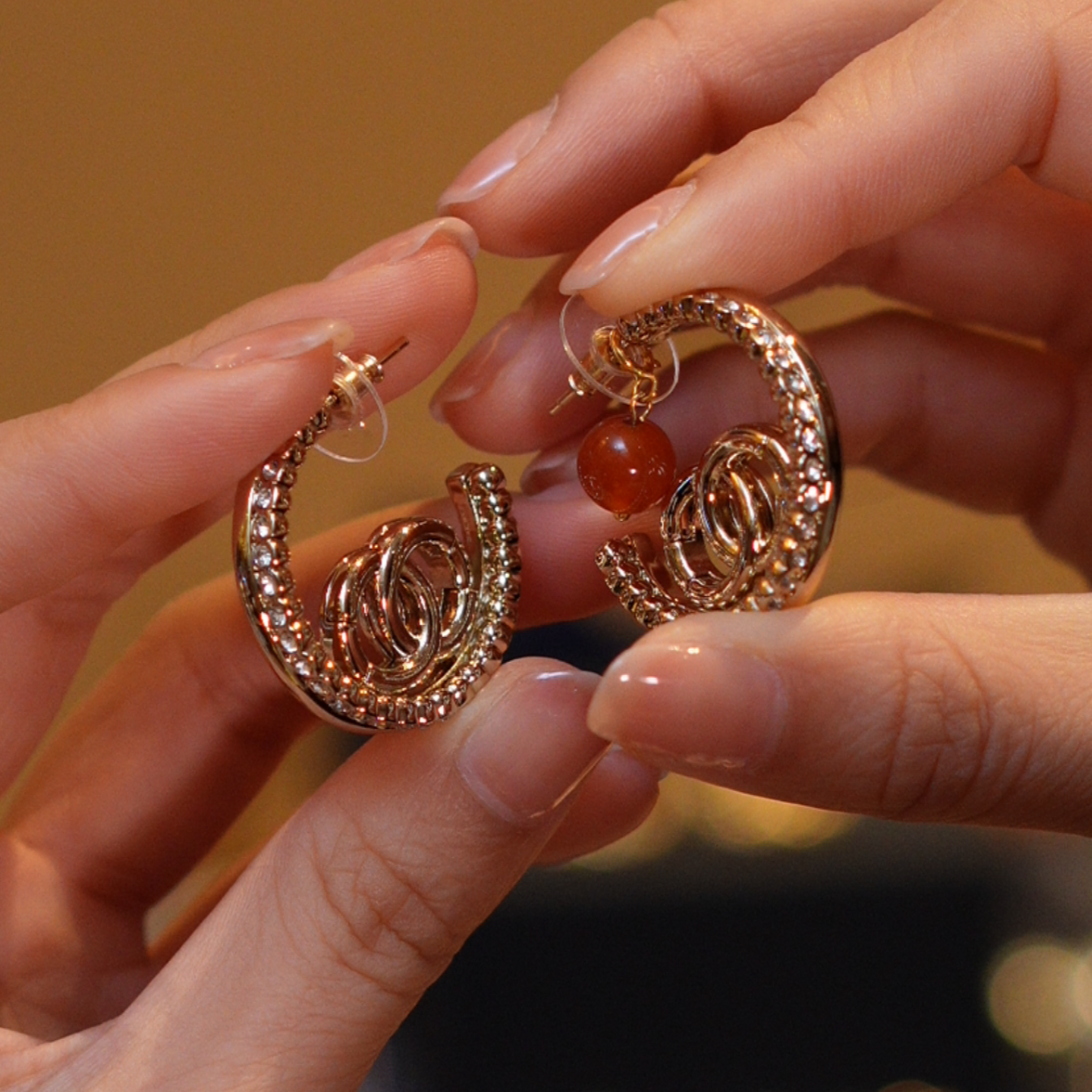 玛瑙C圈耳圈HTYY0100变