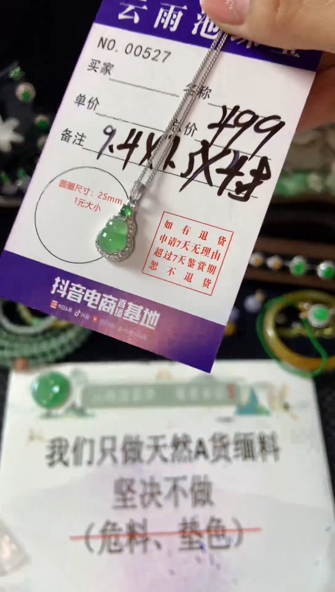 【闪购商品】翡翠颈饰银S925镶嵌翡翠