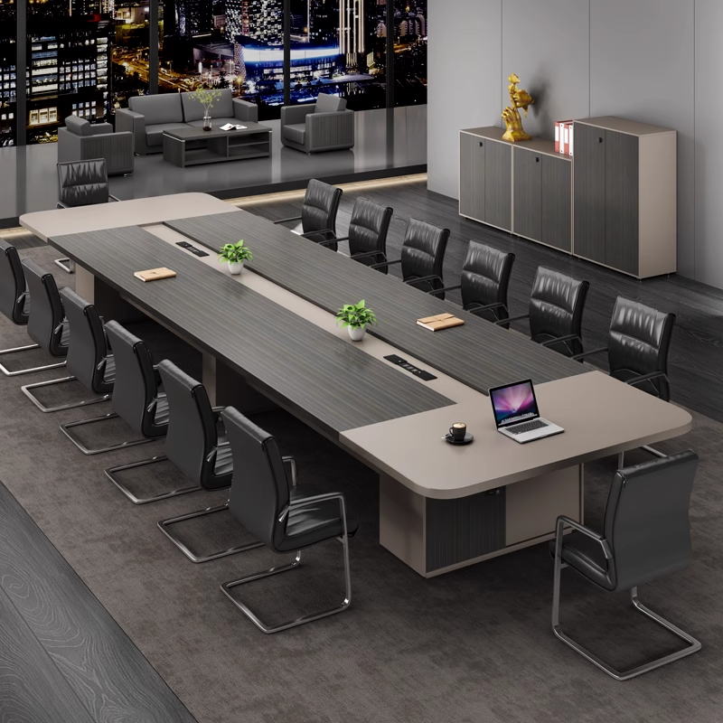 华祖办公家具会议桌长桌简约大型板式培训桌长方形长条桌办公桌椅